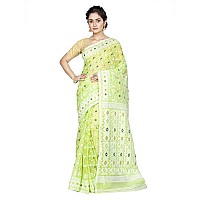 T.J. SAREES - Elegant Dhakai Jamdani Sarees for Women, Sarees for Women, Traditional Indian Clothing (Green,Pack Of 1)