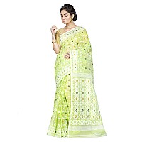 T.J. SAREES - Elegant Dhakai Jamdani Sarees for Women, Sarees for Women, Traditional Indian Clothing (Green,Pack Of 1)