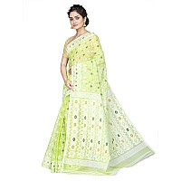 T.J. SAREES - Elegant Dhakai Jamdani Sarees for Women, Sarees for Women, Traditional Indian Clothing (Green,Pack Of 1)