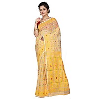 T.J. SAREES Silk Blend - Elegant Dhakai Jamdani Sarees For Women Traditional Indian Clothing (Beige,Pack Of 1)