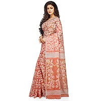 BENGAL HANDLOOM Cotton Exclusive Womens Dhakai Allover Soft Pakhi Jamdani Saree Without Blouse Piece(Color-Cream)