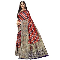 Glory Sarees Womens Banarasi Silk Saree With Blouse Piece (Kara160_Blue)