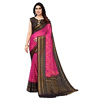 Bee M Pee Designer Banarasi Brasso (Printed Chiffon Sarees for Women_Pink)