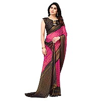 Bee M Pee Designer Banarasi Brasso (Printed Chiffon Sarees for Women_Pink)