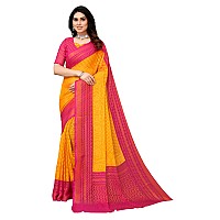 Bee M Pee Designer Banarasi Brasso (Printed Chiffon Sarees for Women_Yellow)