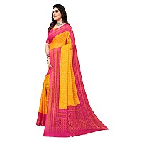 Bee M Pee Designer Banarasi Brasso (Printed Chiffon Sarees for Women_Yellow)