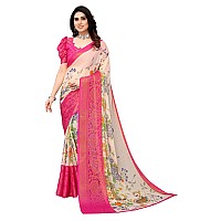 Winza Designer PS Brasso 108 PinkW Plain Chiffon sarees for women