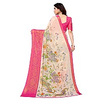 Winza Designer PS Brasso 108 PinkW Plain Chiffon sarees for women