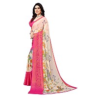 Winza Designer PS Brasso 108 PinkW Plain Chiffon sarees for women