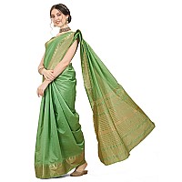 EthnicJunction Womens Silk Blend Zari Woven Kanjivaram Saree with Blouse Piece (EJ7067-Kalyani-Pista Green_Pista Green)