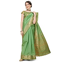 EthnicJunction Womens Silk Blend Zari Woven Kanjivaram Saree with Blouse Piece (EJ7067-Kalyani-Pista Green_Pista Green)