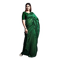 Sanwariya Silks Womens Georgette Saree with Unstitched Blouse Piece (R_VICHITRA BOTTLE GREEN)