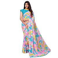 SICHI WomenS Marble Printed Georgette Saree With Unstitched Blouse Piece(2571S992N_Multi2)