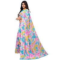 SICHI WomenS Marble Printed Georgette Saree With Unstitched Blouse Piece(2571S992N_Multi2)