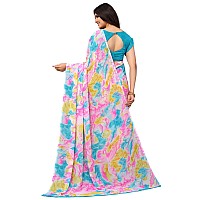 SICHI WomenS Marble Printed Georgette Saree With Unstitched Blouse Piece(2571S992N_Multi2)