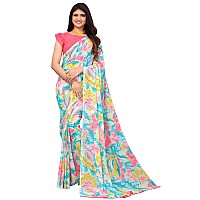 SICHI WomenS Marble Printed Georgette Saree With Unstitched Blouse Piece(2571S991N_Multi1)