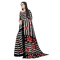 Amazon Brand - Anarva Womens Chiffon Printed Saree With Blouse Piece