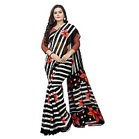 Amazon Brand - Anarva Womens Chiffon Printed Saree With Blouse Piece