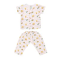 A Toddler Thing 100 Organic Muslin Sleepsuit Jungle White Top Pants Size 36 Months Night Suit For Boys Girls