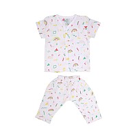 A Toddler Thing 100 Organic Muslin Sleepsuit Jungle White Top Pants Size 34 Years Night Suit For Boys Girls