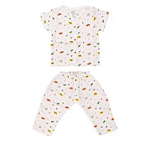 A Toddler Thing 100 Organic Muslin Sleepsuit Roar White Top Pants Size 1218 Months Night Suit For Boys Girls