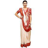 Satrani Womens Woven Silk Blend Saree 2347S254NAOff White4