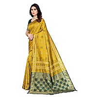 SERONA FABRICS Womens Banarasi Silk Blend Saree With Blouse Piece (SERONA1645__Mehendi Green)