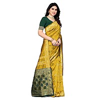 SERONA FABRICS Womens Banarasi Silk Blend Saree With Blouse Piece (SERONA1645__Mehendi Green)