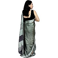 HAIDER ALI AND SONS Pure Tissue Linen Ethnic Wear Saree For Womens With Blouse01 BLACK