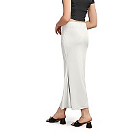 Kipzy Lycra Saree Shapewear Long Skirt for Women for Beach Night Out Regular Office Party White M