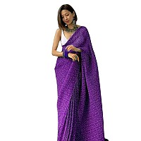 Satrani Womens Knit Pure Georgette Saree (2594S216N_Purple)