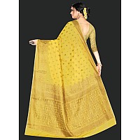 C J Enterprise Women Pure Kanjivaram Soft Silk Saree Banarasi Design Wear Pattu Sarees Latest Party Cotton Sari With Blouse Piece for Wedding Organza sadi new ladies 2024 (Pari 109) (paithani Yellow)