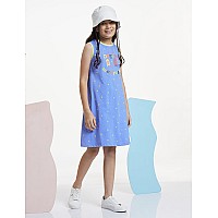 Amazon Brand Jam Honey Girls 100 Cotton Printed Knee Length Sleeveless Dress Age 212 Years