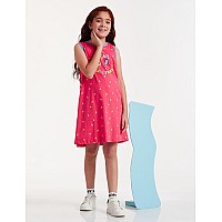 Amazon Brand Jam Honey Girls 100 Cotton Printed Knee Length Sleeveless Dress Age 212 Years