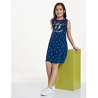 Amazon Brand Jam Honey Girls Cotton Printed Regular Fit Sleeveless Above The Knee Dress Multicolour 67 Years