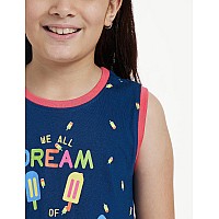 Amazon Brand Jam Honey Girls Cotton Printed Regular Fit Sleeveless Above The Knee Dress Multicolour 67 Years