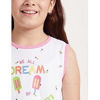 Amazon Brand Jam Honey Girls Cotton Printed Regular Fit Sleeveless Above The Knee Dress Multicolour 1112 Years