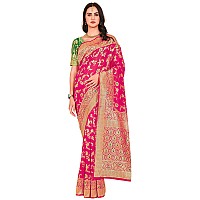 Glory Sarees Womens Blend Banarasi Silk Saree (Kara164_Pink