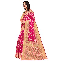 Glory Sarees Womens Blend Banarasi Silk Saree (Kara164_Pink