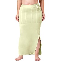 dermawear Women Blended Fabric Saree Shapewear Petticoat (Lemon, Medium)