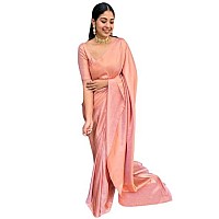 Flosive Womens Present Banarasi Soft Lichi Silk Saree Beautiful Jacquard Rich Pallu Design Work Zari Woven Kanjivaram Silk Style