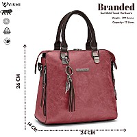 Vismiintrend Stylish Pink Leather Sling Satchel Handbag Top Handle Bags For Women & Girls| Shoulder Bags For Travel, College, Side Purse For Birthday, Anniversary Gift For Wife & Rakhi Gift For Sister