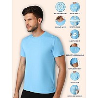 Hummel Budoc Round Neck Half Sleeve Solid Regular Fit Polyester Tshirt For Men Comfortable Breathable Fabric Stretchable For Ev