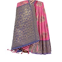 Jaanvi fashion Womens Cotton Silk Saree With Zari Work Blouse Piece anupriyapinkblue