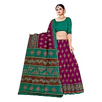 TAMAIRA FASHION Womens Plain Weave Pure Cotton Saree Without Blouse PieceAB30Magenta