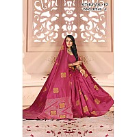 Pujia Mills Womens Banarasi Jacquard Silk Saree with Rich Pallu