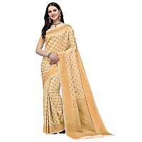 Jaanvi fashion Womens Banarsi Silk With Zari Jacquard Work Saree With Blouse Piece prashantiwhitegold