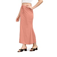 Kipzy Lycra Saree Shapewear Long Skirt for Women for Beach Night Out Regular Office Party Peach M