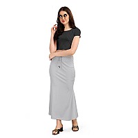 Kipzy Lycra Saree Shapewear Long Skirt for Women for Beach Night Out Regular Office Party Light Grey 3XL