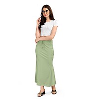 Kipzy Lycra Saree Shapewear Long Skirt for Women for Beach Night Out Regular Office Party P Green XL